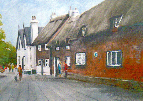 Thatched Cottages   painted by Derrill Walker